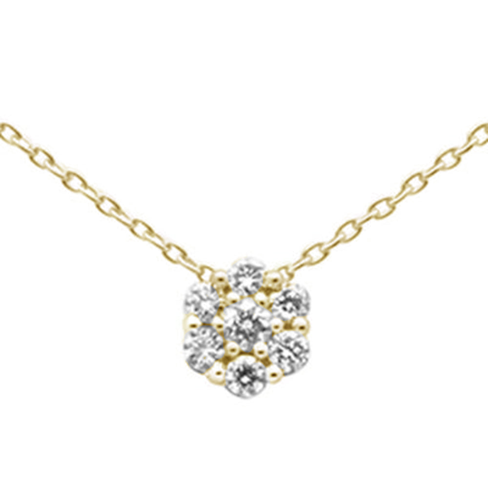 DIAMOND CLOSEOUT! .15ct 14K Yellow Gold Diamond Cluster Pendant Necklace 18"