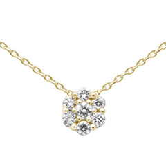 DIAMOND CLOSEOUT! .15ct 14K Yellow Gold Diamond Cluster Pendant Necklace 18"