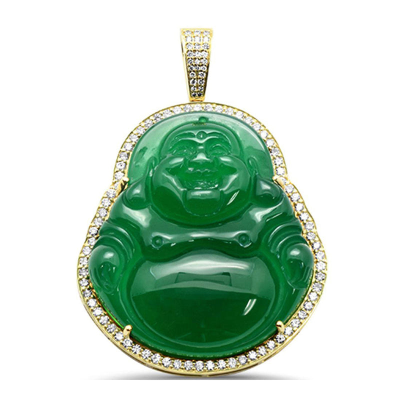 DIAMOND CLOSEOUT! .65ct 14k Yellow Gold Diamond Buddha Pendant