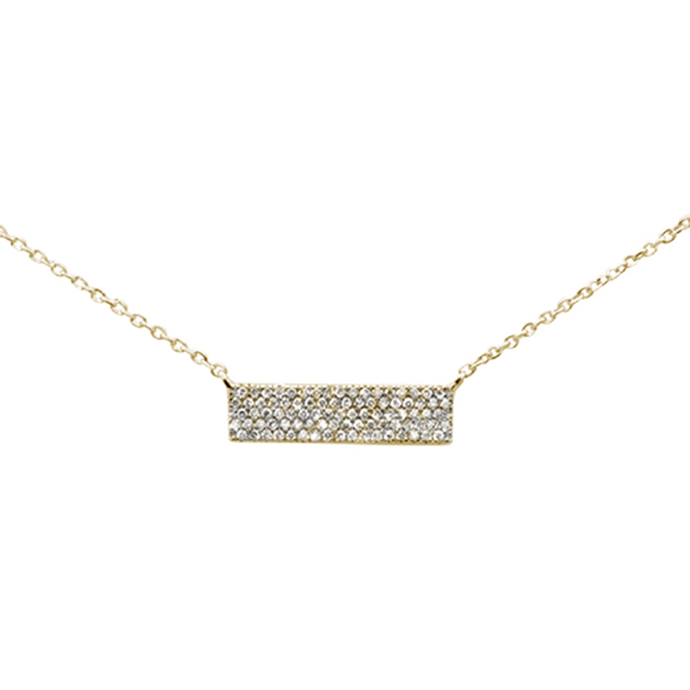 DIAMOND CLOSEOUT!  .18ct 14K Yellow Gold Modern Diamond Bar Necklace 16" + 1" Ext