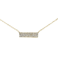 DIAMOND CLOSEOUT!  .18ct 14K Yellow Gold Modern Diamond Bar Necklace 16" + 1" Ext