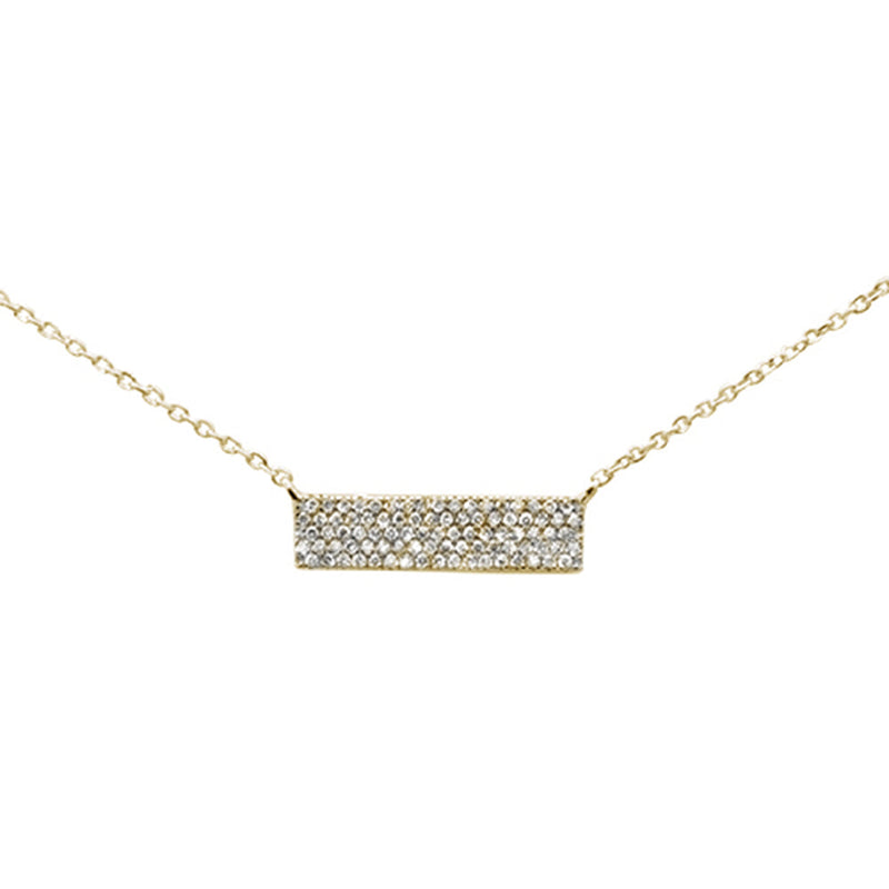DIAMOND CLOSEOUT!  .18ct 14K Yellow Gold Modern Diamond Bar Necklace 16" + 1" Ext
