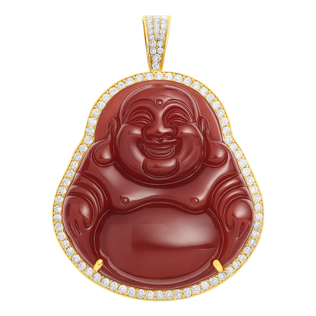 DIAMOND CLOSEOUT!  .67ct 14k Yellow Gold Diamond Small Buddha Pendant