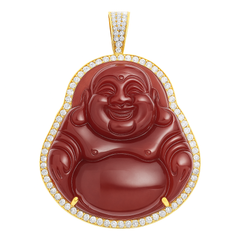 DIAMOND CLOSEOUT!  .67ct 14k Yellow Gold Diamond Small Buddha Pendant