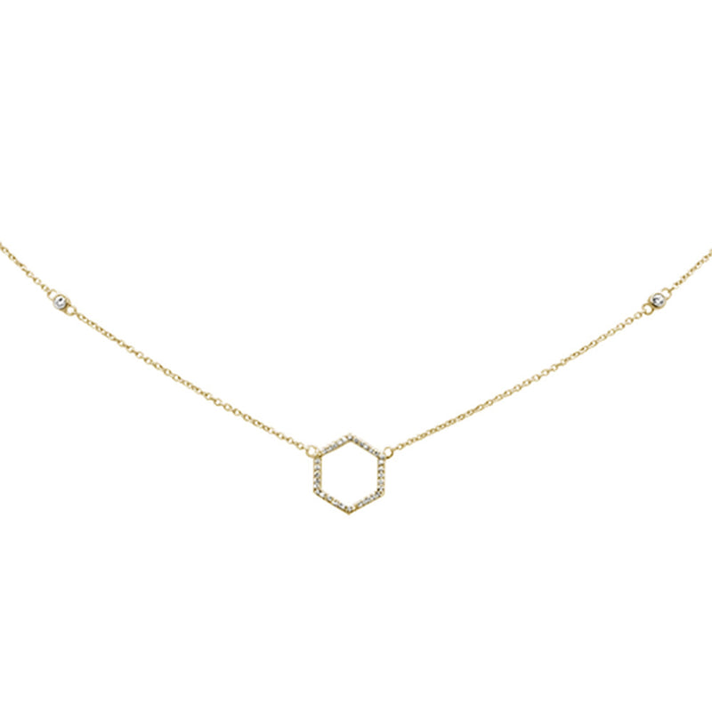 DIAMOND CLOSEOUT! .13ct 14KT Yellow Gold Diamond Geometric Shape Circle Pendant Necklace 18"