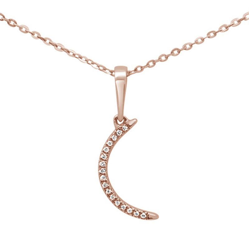 DIAMOND CLOSEOUT!  .03ct 14KT Rose Gold Diamond Pendant Necklace 18"