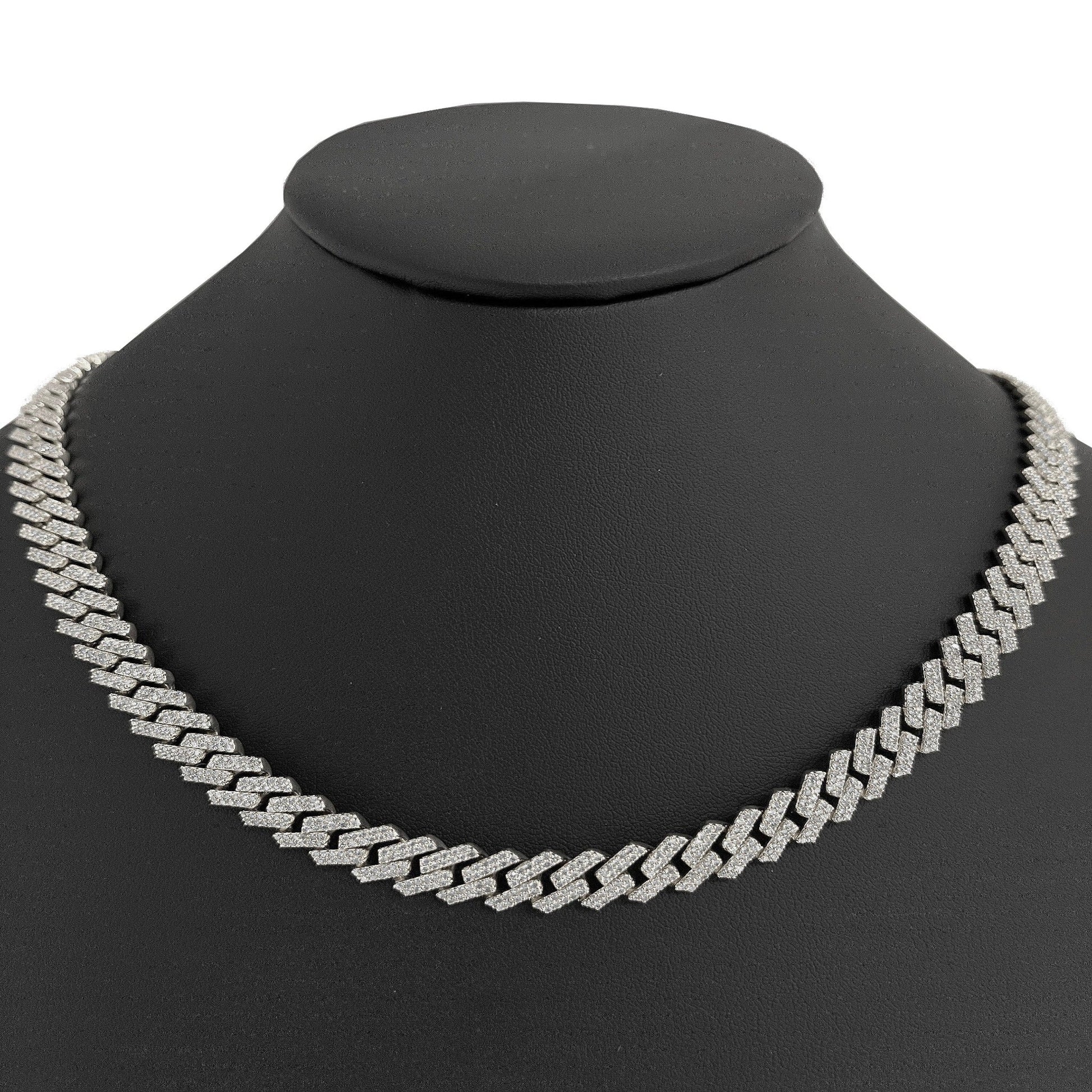 DIAMOND CLOSEOUT!  9MM 10.04ct 14KT White Gold Diamond Square Cuban Necklace 22"