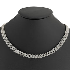 DIAMOND CLOSEOUT!  9MM 10.04ct 14KT White Gold Diamond Square Cuban Necklace 22"