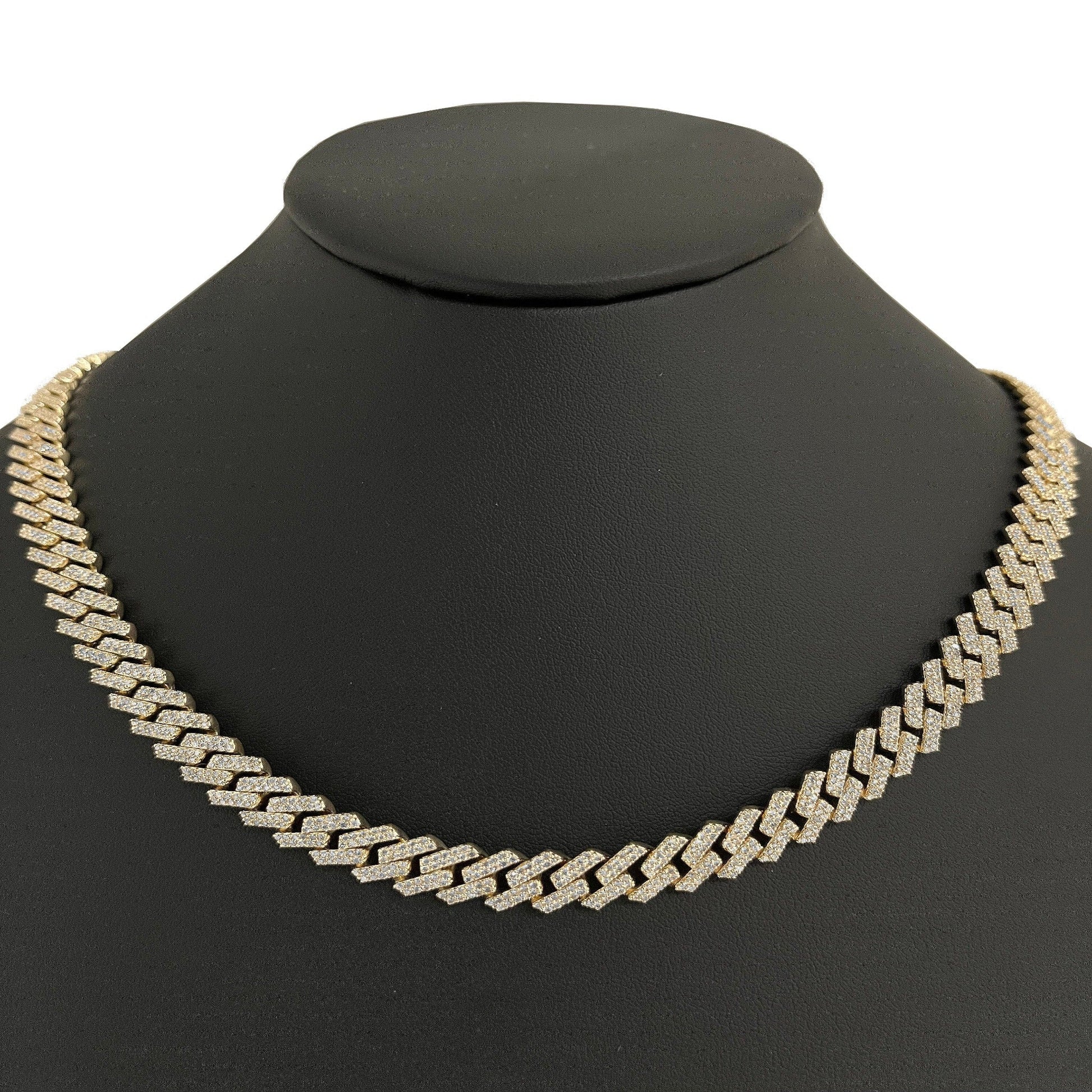 DIAMOND CLOSEOUT!  9MM 10.87ct 14KT Yellow Gold Diamond Square Cuban Link Necklace 22"