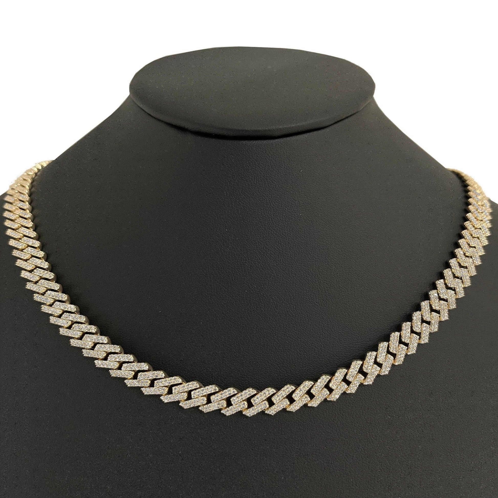 DIAMOND CLOSEOUT!  9MM 10.74ct 14k Yellow Gold Diamond Square Cuban Necklace 22"
