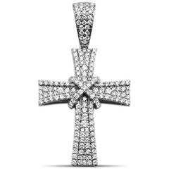 DIAMOND CLOSEOUT!  1.78CT G SI 10K White Gold Diamond Hip Hop Iced out Cross Pendant