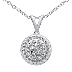 DIAMOND CLOSEOUT! .12ct 10K White Gold Diamond Round Pendant Necklace 18"