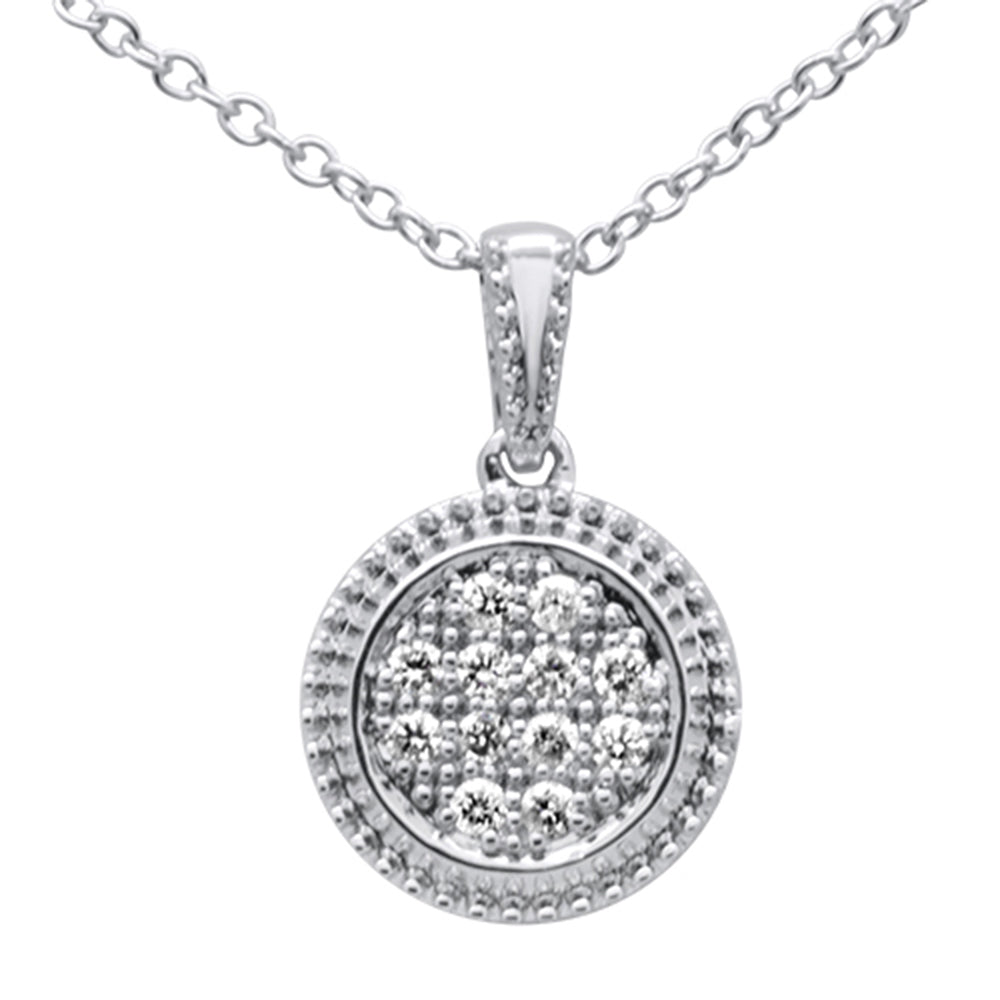 DIAMOND CLOSEOUT!  .10ct 10K White Gold Diamond Solitaire Pendant Necklace 18"