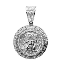 DIAMOND CLOSEOUT!  .48CT G SI 10KT White Gold Diamond Jesus Head Iced Out Charm Pendant