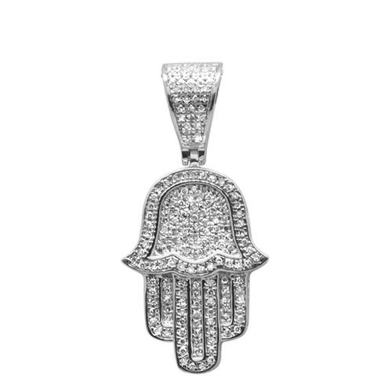 DIAMOND CLOSEOUT!  .27ct G SI 14K White Gold Hand of Hamsa Diamond Pendant