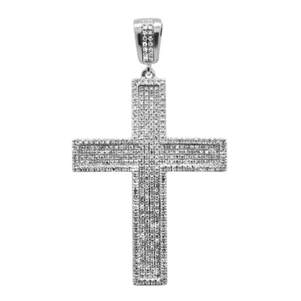 DIAMOND CLOSEOUT!  1.06ct G SI 10K White Gold Diamond Micro Pave Iced Out Charm Pendant