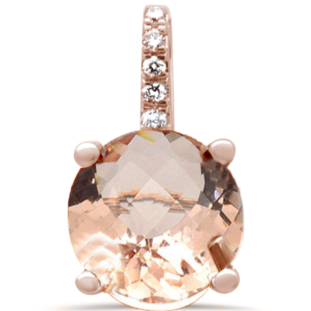 GEMSTONE CLOSEOUT! 1.06ct F SI 14K Rose Gold Diamond & Morganite Gemstone Pendant