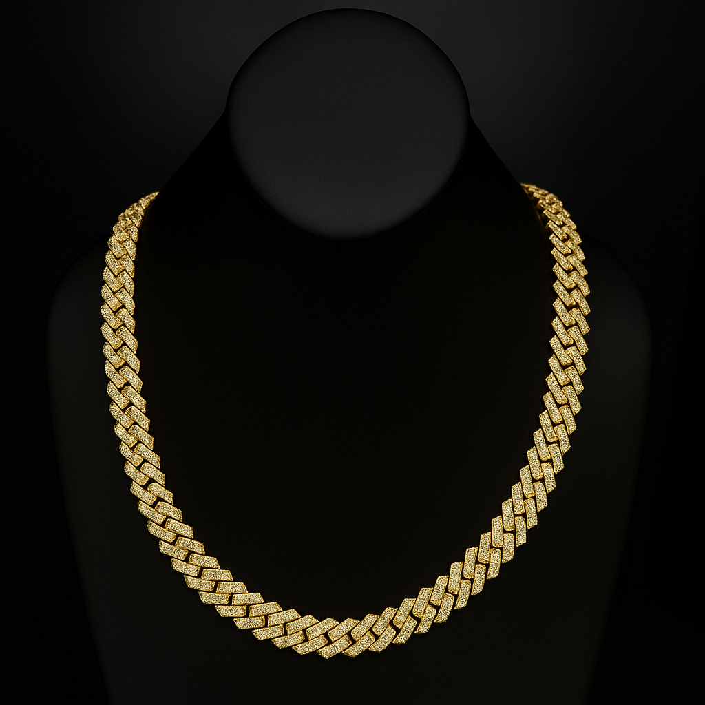 DIAMOND CLOSEOUT!  15MM 33.57ct 14KT Yellow Gold Diamond Micro Pave Miami Sqaure Cuban Link Necklace 22"