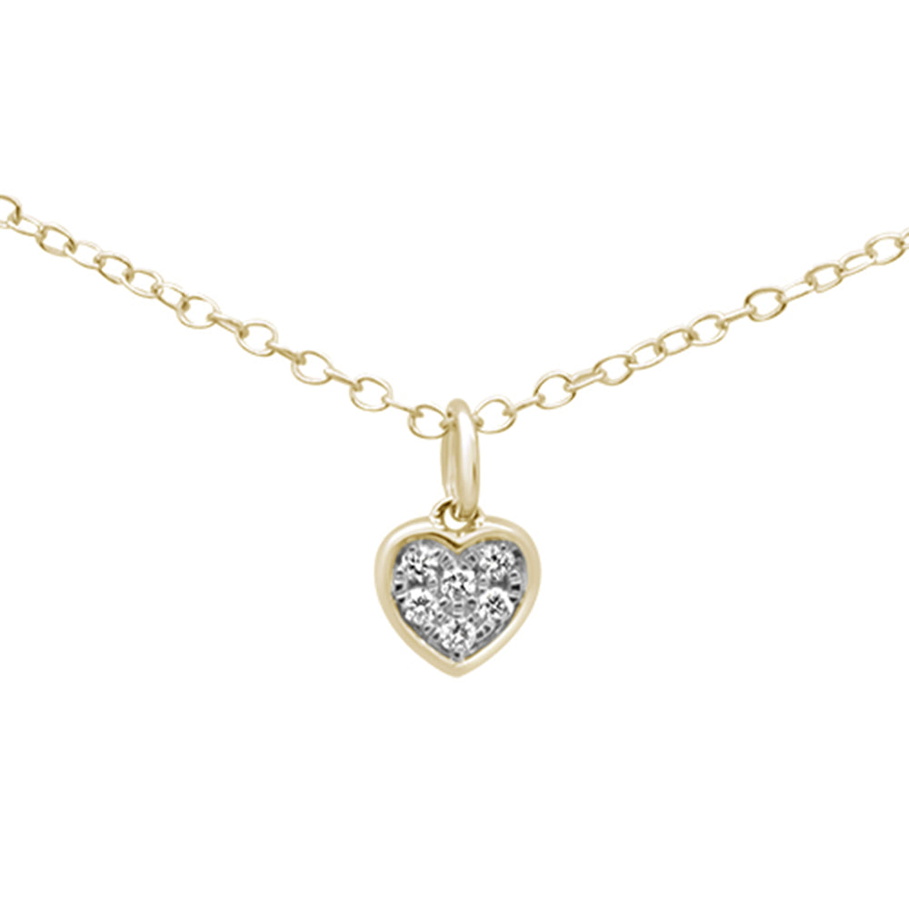 DIAMOND CLOSEOUT! .05ct 14K Yellow Gold Diamond Heart Pendant Necklace 18" Long