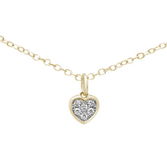 DIAMOND CLOSEOUT! .05ct 14K Yellow Gold Diamond Heart Pendant Necklace 18" Long