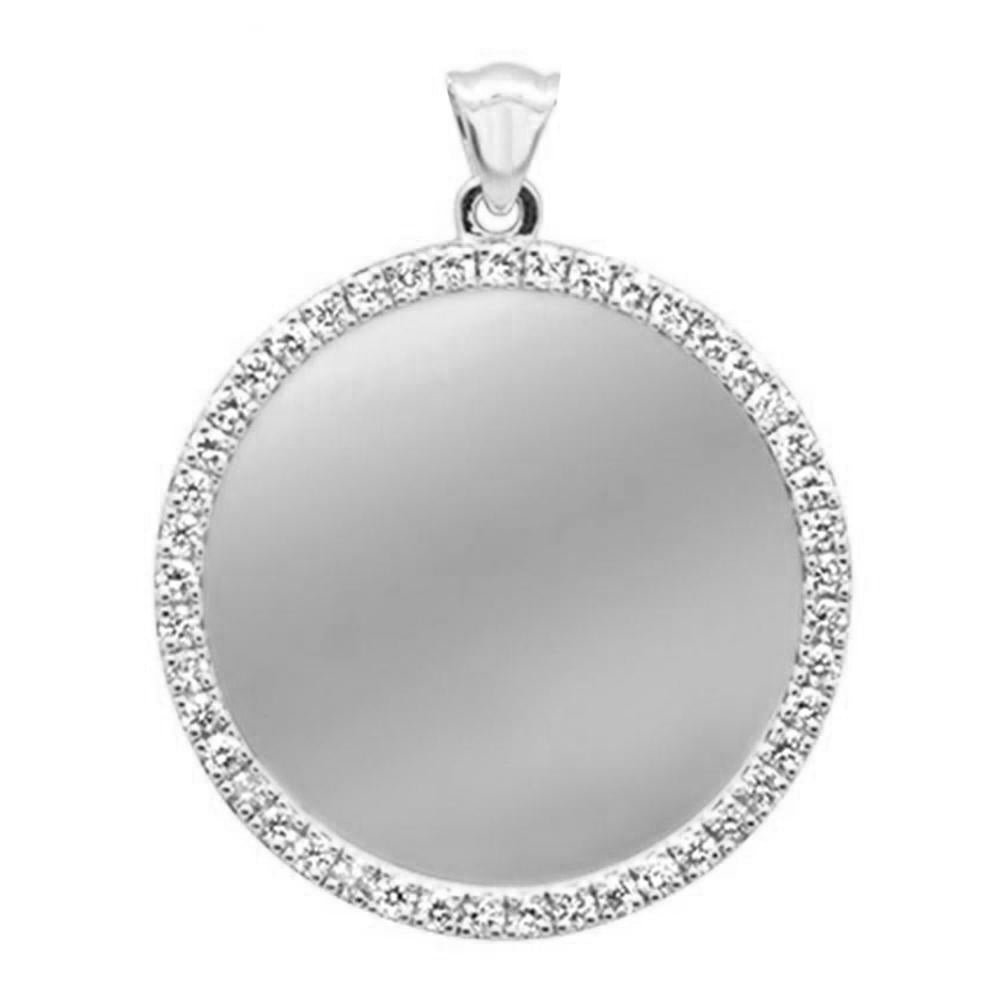 DIAMOND CLOSEOUT!  .60ct G SI 14K White Gold Diamond Bezel Memory Charm Pendant