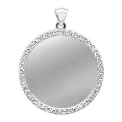 DIAMOND CLOSEOUT!  .60ct G SI 14K White Gold Diamond Bezel Memory Charm Pendant