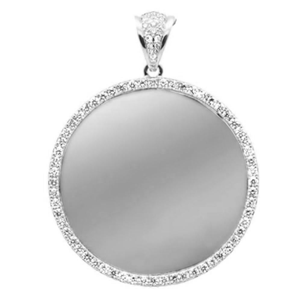 DIAMOND CLOSEOUT!  1.66ct G SI 14K White Gold Micro Pave Diamond Memory Picture Pendant