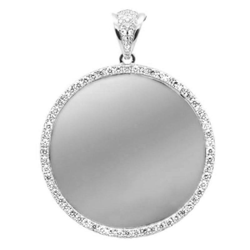 DIAMOND CLOSEOUT!  1.66ct G SI 14K White Gold Micro Pave Diamond Memory Picture Pendant