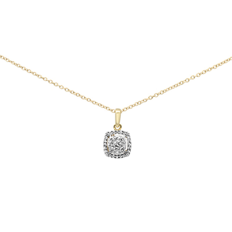 DIAMOND CLOSEOUT! .25ct G SI 10K Yellow Gold Round Diamond Pendant Necklace 18" Long