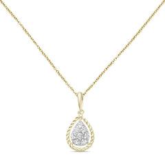 DIAMOND CLOSEOUT! .21ct G SI 14K Yellow Gold Round Diamond Pendant 18" Long Chain