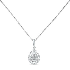 DIAMOND CLOSEOUT! .20ct G SI 14K White Gold Round Diamond Pendant 18" Long Chain