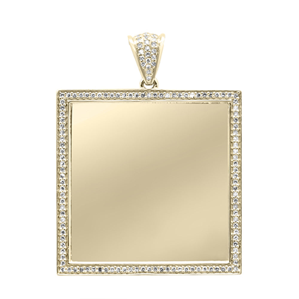 DIAMOND CLOSEOUT! .20CT G SI 10K Yellow Gold Diamond Micro Pave Iced Out Memory Charm Pendant