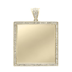 DIAMOND CLOSEOUT! .20CT G SI 10K Yellow Gold Diamond Micro Pave Iced Out Memory Charm Pendant