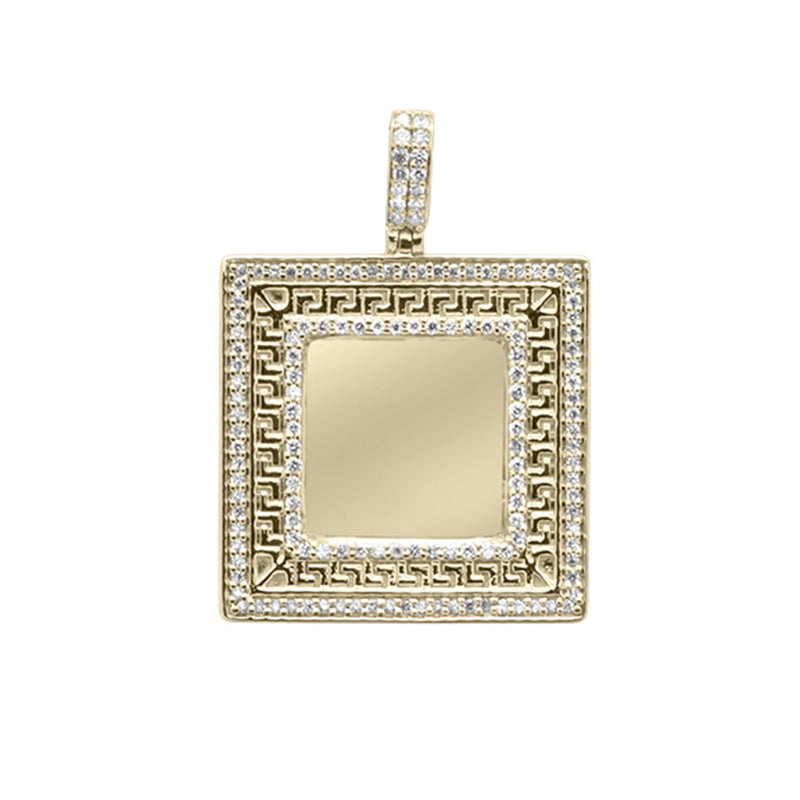 DIAMOND CLOSEOUT!  .31CT G SI 10K Yellow Gold Diamond Micro Pave Iced Out Memory Charm Pendant