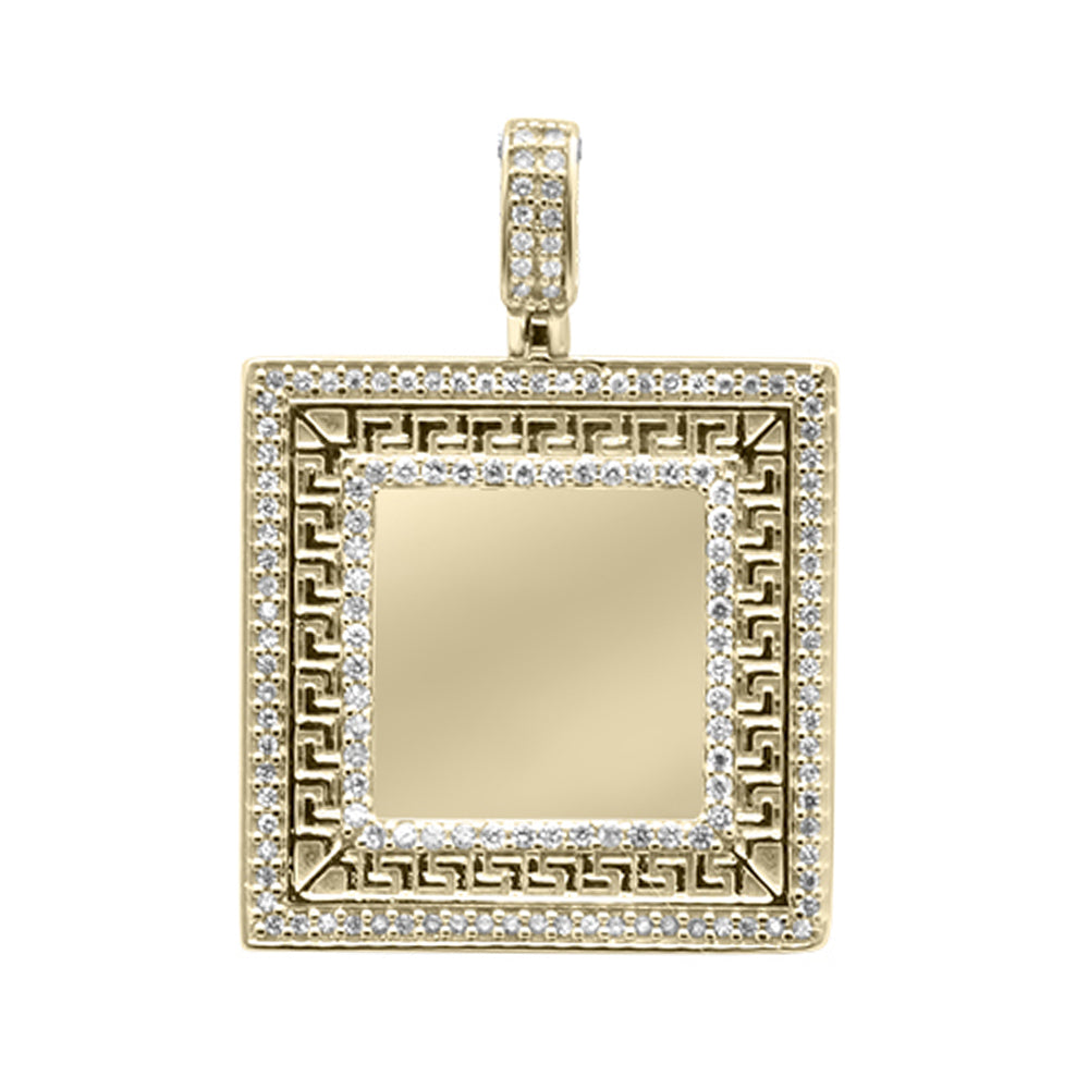 DIAMOND CLOSEOUT!  .31CT G SI 14K Yellow Gold Diamond Micro Pave Iced Out Memory Charm Pendant