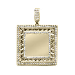 DIAMOND CLOSEOUT!  .31CT G SI 14K Yellow Gold Diamond Micro Pave Iced Out Memory Charm Pendant
