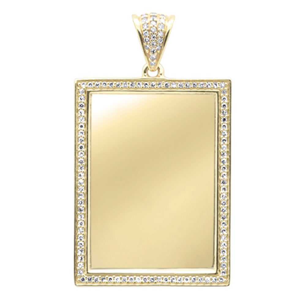 DIAMOND CLOSEOUT!  .16ct G SI 10K Yellow Gold Diamond Iced Out Memory Picture Charm Pendant