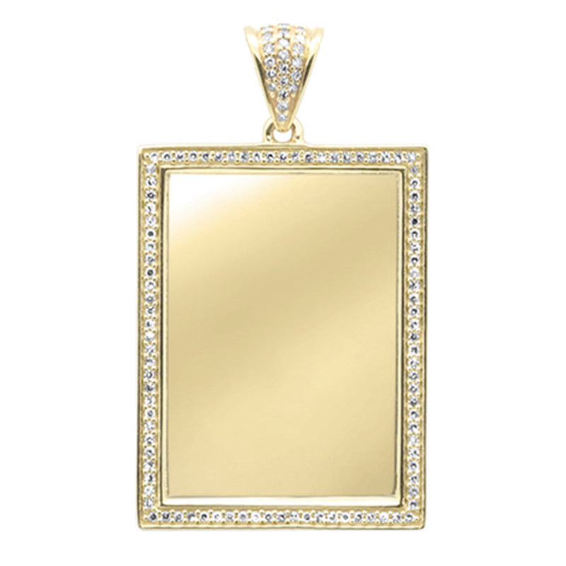 DIAMOND CLOSEOUT!  .16ct G SI 10K Yellow Gold Diamond Iced Out Memory Picture Charm Pendant