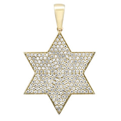 DIAMOND CLOSEOUT!  .78ct G SI 10K Yellow Gold Diamond Micro Pave Iced Out Star Charm Pendant