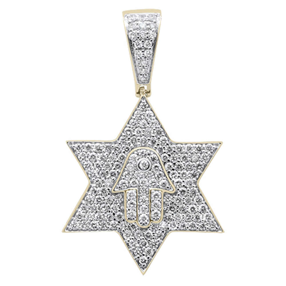 DIAMOND CLOSEOUT!  1.57ct G SI 10K Yellow Gold Diamond Micro Pave Iced Out Star Charm Pendant