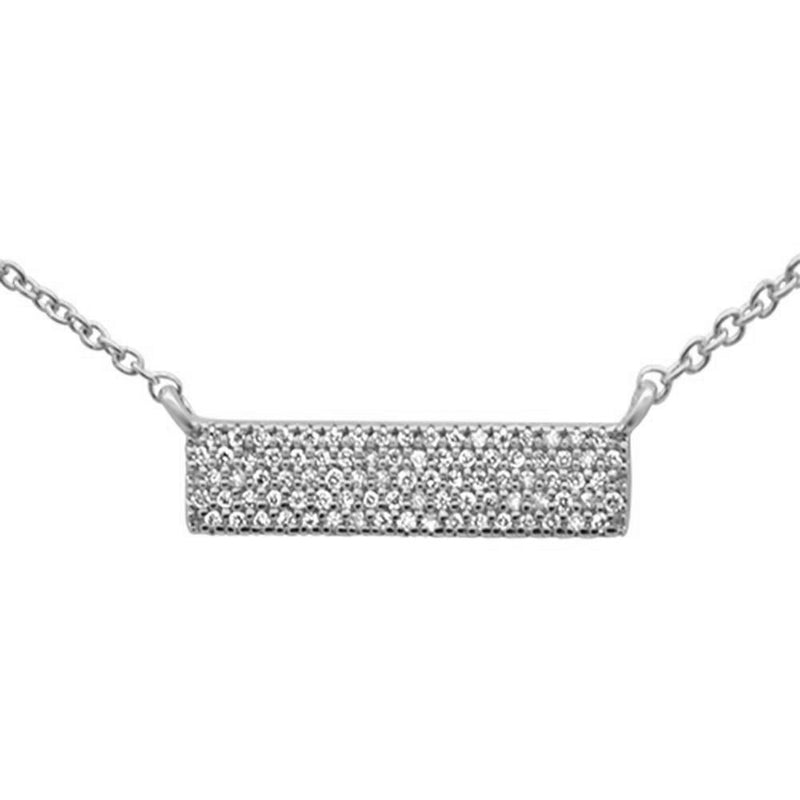 SPECIAL! .15ct G SI 14K White Gold Diamond Bar Necklace 16+2" Ext
