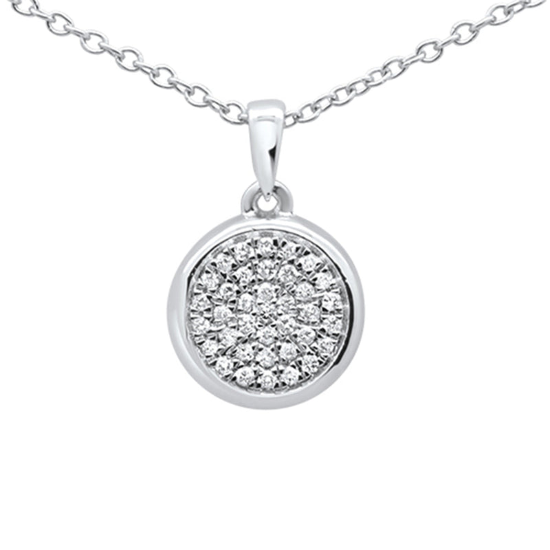DIAMOND CLOSEOUT!  .11ct G SI 10k White Gold Diamond Pendant Necklace 18"