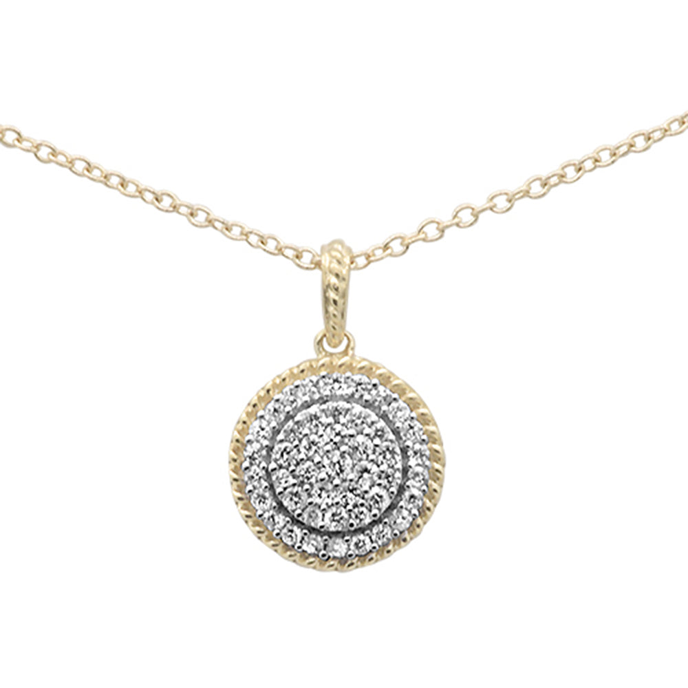 DIAMOND CLOSEOUT! .26ct F SI 10K Yellow Gold Diamond Round Solitaire Pendant Necklace 18" Chain