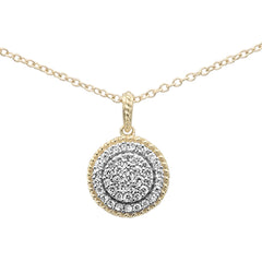 DIAMOND CLOSEOUT! .26ct F SI 10K Yellow Gold Diamond Round Solitaire Pendant Necklace 18" Chain