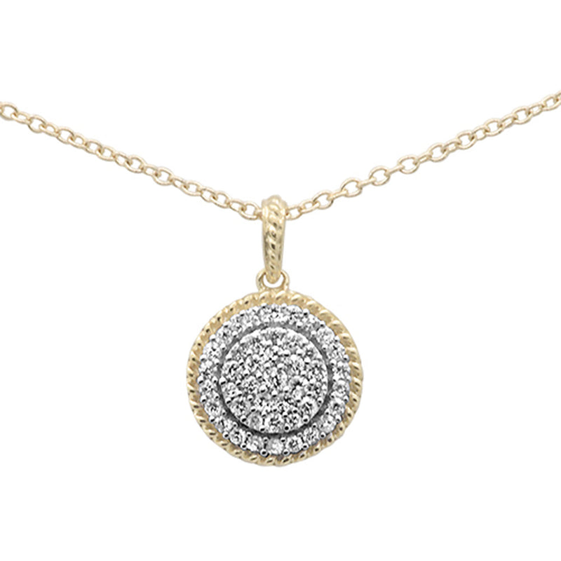 DIAMOND CLOSEOUT! .26ct F SI 10K Yellow Gold Diamond Round Solitaire Pendant Necklace 18" Chain