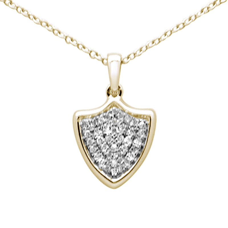 DIAMOND CLOSEOUT! .10ct F SI 10K Yellow Gold Diamond Pendant Necklace 18" Chain
