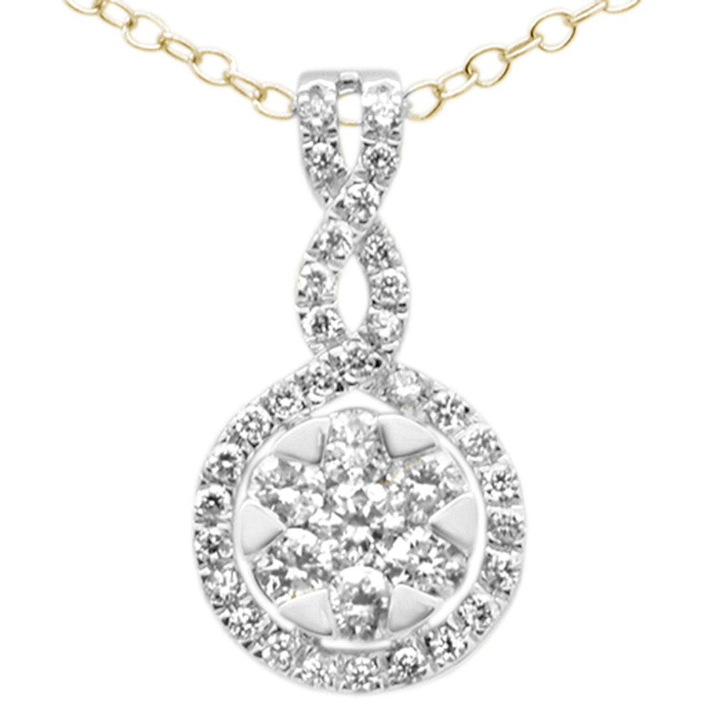 DIAMOND CLOSEOUT! .59CT G SI 14KT Yellow Gold Diamond Trendy Drop Dangle Pendant Necklace 18"