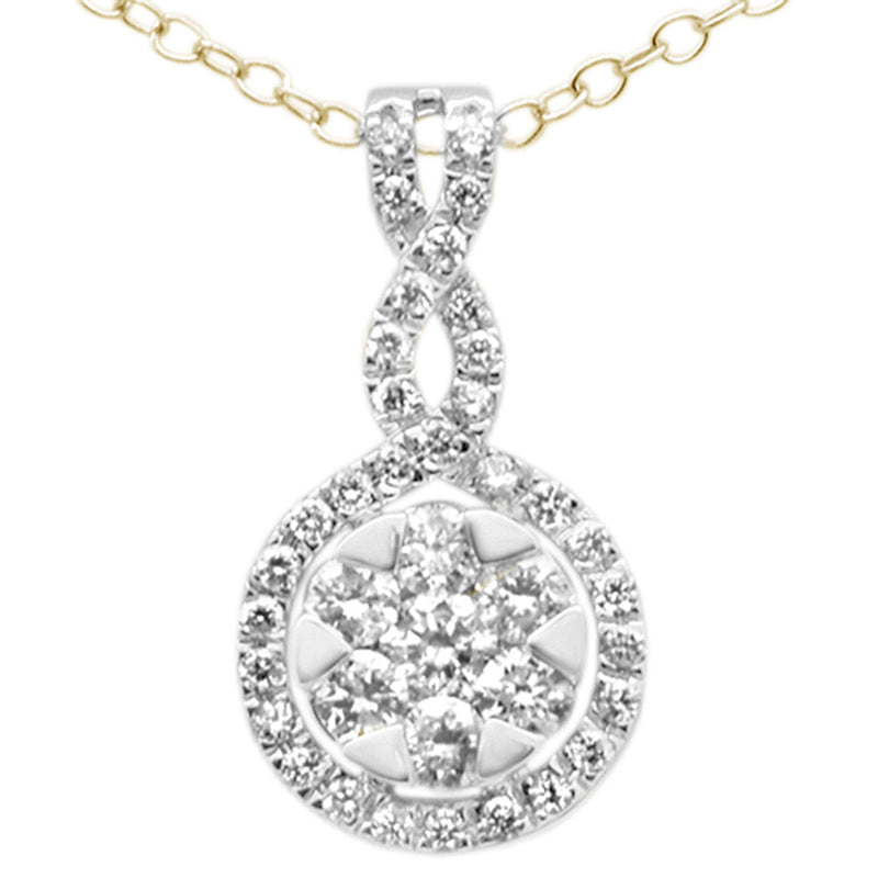 DIAMOND CLOSEOUT! .59CT G SI 14KT Yellow Gold Diamond Trendy Drop Dangle Pendant Necklace 18"