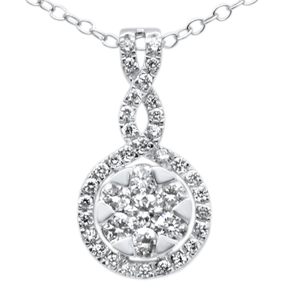 DIAMOND CLOSEOUT! .60CT G SI 14KT White Gold Diamond Trendy Drop Dangle Pendant Necklace 18"