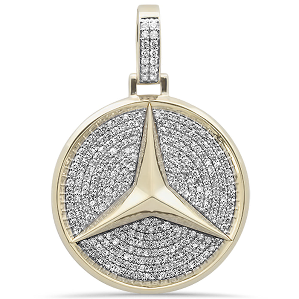 DIAMOND CLOSEOUT!  1.70CT G SI 10KT Yellow Gold Diamond Micr Pave Iced Out Emblem Charm Pendant